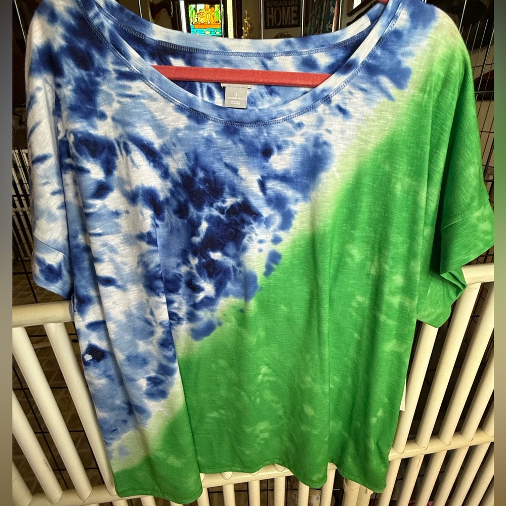 Tie-Dye Blue and Green Women's Top Chico’s
